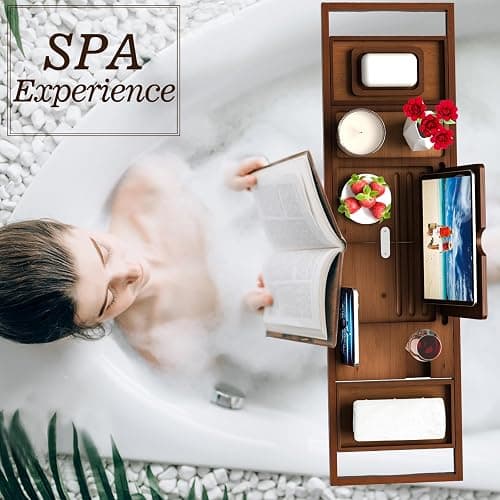 Premium Bathtub Tray Caddy - Bath Table Tray for Bathtub - Bath Tub Tray Table for Bathtub, Expandable Size, Fits Most Bath Tubs thumbnail 4