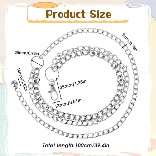 KALIONE Women's Chain Belt, Multilayer Waist Belt Adjustable Metal Decorative Belts for Women Girls Dresses Pants thumbnail 3