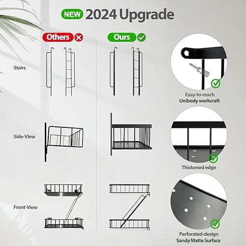 SweetSage Fire Escape Wall Shelf - New York Decorative Ladder Shelf, Wall Art Floating Shelf Black Metal Shelves for Bedroom, Home Office Storage and Display (3-Tier) - Black thumbnail 5