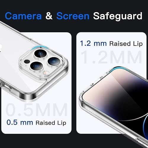 JETech Case for iPhone 14 Pro Max 6.7-Inch, Non-Yellowing Shockproof Phone Bumper Cover, Anti-Scratch Clear Back (Clear) thumbnail 5