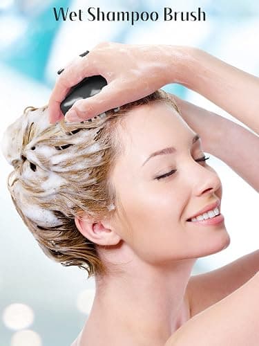 HEETA Scalp Massager Hair Growth, Scalp Scrubber with Soft Bristles, Integrated Silicone Design, Exfoliator for Dandruff Removal & Relaxation, Shampoo Brush Fit Wet Dry Hair Use, Black thumbnail 6
