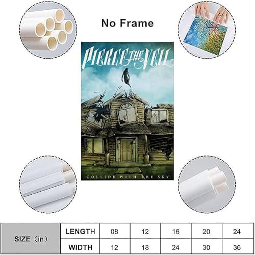 MAIX Pierce The Veil Collide With The Sky Poster Canvas Art Poster Bedroom Decor Posters 08x12inch(20x30cm), Unframe-style thumbnail 3