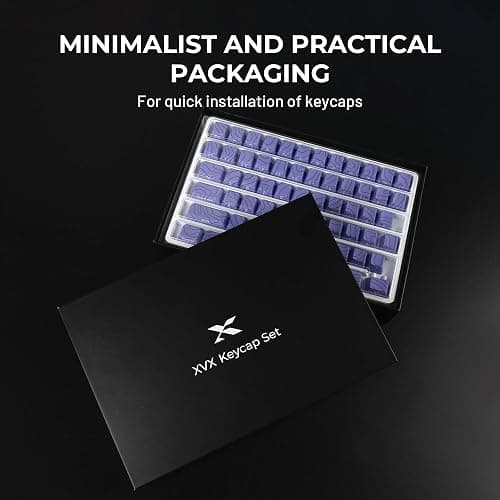 HITIME XVX Shine Through Keycaps w/IMD Tech, Custom Topographic Keycaps 60 75 100 Percent, Purple Key Cap Set 118 Keys Lines Backlit, OEM Profile Side Printed for Keyboards thumbnail 9