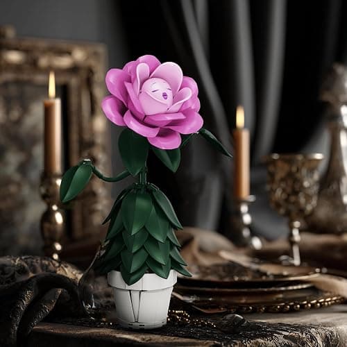Wonderland Flower Building Sets, Compatible with Lego Flowers for Adults, Girls, Women and Fans - Pink Rose Flower Gifts for Birthday, Valentine, Party and Festivals (220 PCS) thumbnail 6