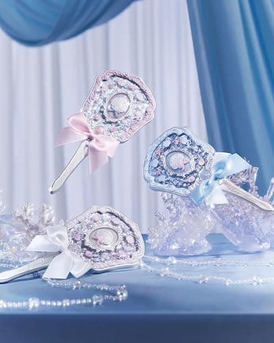 Flower Knows Shell's Jewel Hand Mirror,Vintage Portable Handheld Mirror,Fancy & Pretty Princess Mirror with Long Handle,Gift for Girls(Pink Seashell) thumbnail 5