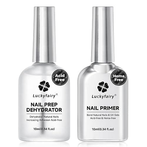 Luckyfairy Nail Dehydrator and Primer, Acid-Free & HEMA-Free Nail Prep Kit for Gel Nails & Press ons, No Lift Primer, Strong Adhesion Bond, No Lamp Needed - Image 1