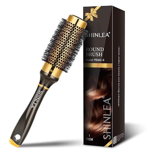 Brosse Cheveux Bouclés - Shinlea Brosse Ronde 33 MM Pour Cheveux Court Femme, Anti-Traction, Coiffant Et Séchant, Ajoutant Du Volume Et De La Brillance Pour Les Cheveux Fins - Image 1