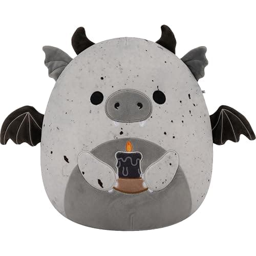 Squishmallows Original 12in Gio the Grey Speckled Gargoyle Holding Black Candle – Official Jazwares Halloween Plush (Medium-Sized) - Image 1