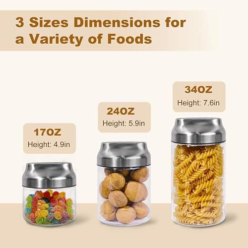 Aelga 34oz Glass Food Jars Canisters with Lid, Wide Mouth Storage Jars with Airtight Lids, Clear Food Storage Containers for Flour, Cereal, Coffee, Nuts & More thumbnail 6