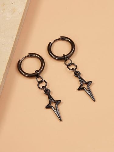 Sacina Gothic Y2k Spike Star Hoop Earrings, Y2K Emo Punk Grunge Goth Earrings, Halloween Christmas Jewelry Gift For Women thumbnail 7