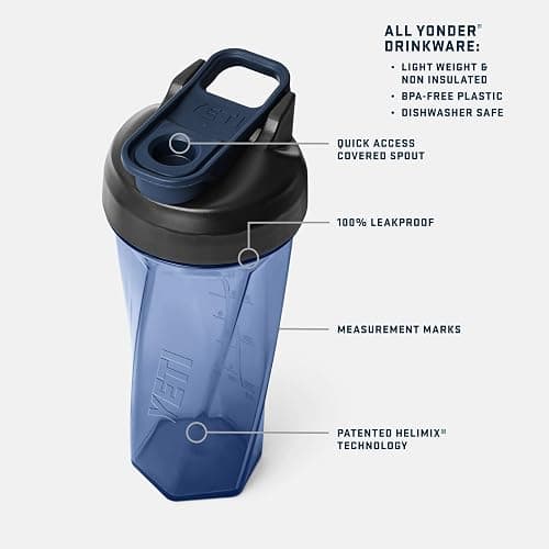 YETI Yonder Helimix Vortex Blender Shaker Bottle Holds up to 27oz | No Blending Ball or Whisk | USA Made | Portable Pre Workout Whey Protein Drink Shaker Cup | Dishwasher Safe, Charcoal thumbnail 4
