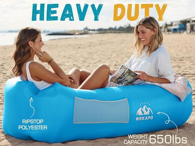 WEKAPO Inflatable Sun Lounger, Air Sofa, Hammock, Portable, Waterproof and Leak-Proof, Ideal for Backyard, Beach, Travel, Camping, Picnics and Music Festivals thumbnail 4