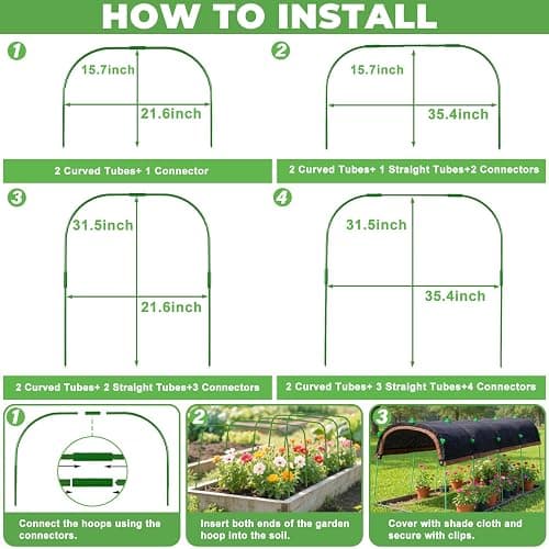 2026 Upgraded Garden Shade Cloth Kit 78.7"x59" Garden Shade Cloth for Plants Heat Protection with 5 Sets Garden Hoops for Raised Beds 75% Sunblock Shade Cloth Row Cover for Outdoor Plant Vegetables thumbnail 4