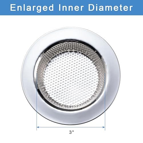 Honmein 2 Pcs Sink Strainer for Most Kitchen Sink Drain Basket, Upgraded Double-Layer Safe Design Kitchen Sink Strainer (Outer Diameter 4.5 Inch) - Silver(2 Pcs) thumbnail 5