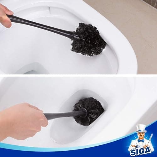 MR.SIGA Toilet Plunger and Bowl Brush Combo for Bathroom Cleaning, Black, 1 Set thumbnail 6