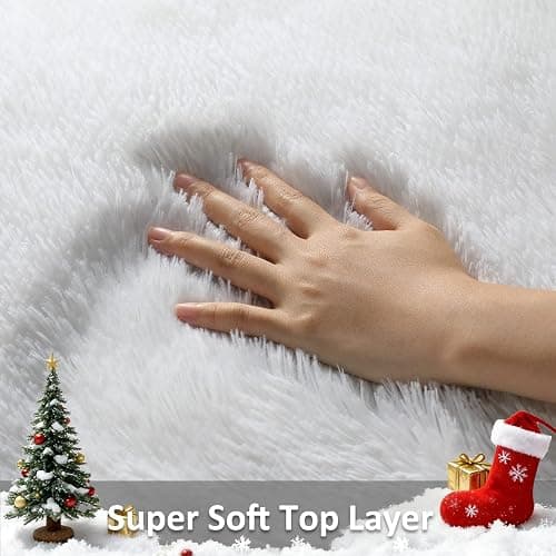 Ophanie White Rugs for Bedroom Fluffy, 4x6 Nursery Soft Fuzzy Shag Plush Shaggy Bedside Area Rug, Living Room Carpet for Girls Kids Baby Teen Dorm Home Decor Aesthetic thumbnail 2