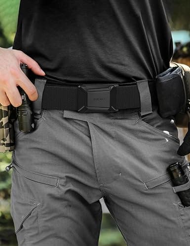 JUKMO Men's Stretch Tactical Belt, 1.5" Elastic Nylon Web with Flip Buckle | Quick Release Belt for Military Work Rigger Hiking thumbnail 5