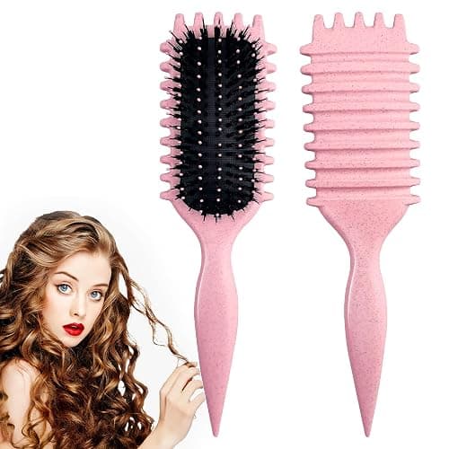 Candy Brush,Curly Hair Brush,Curl Defining Brush,Shaping and Defining Curls for Women Hair Brush for Combing and Shaping,Reduce Pulling and Curl Separation For Defined Curls(pink) - Image 1