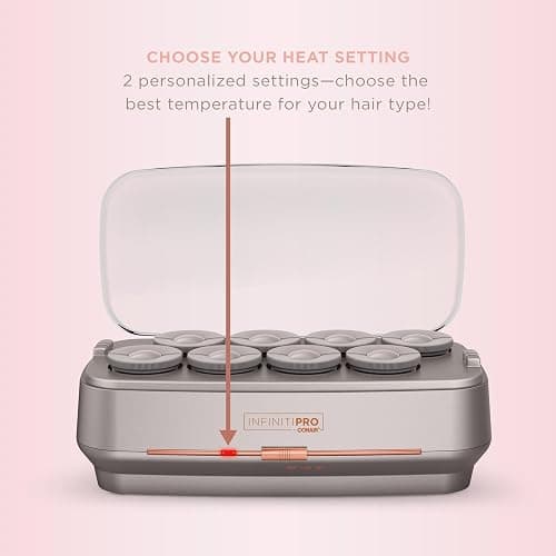 INFINITIPRO BY CONAIR Ceramic Flocked Hot Rollers for Long, Medium, and All Hair - Hair Curler - Hair Roller Clips Included - 2 inch Rollers thumbnail 3