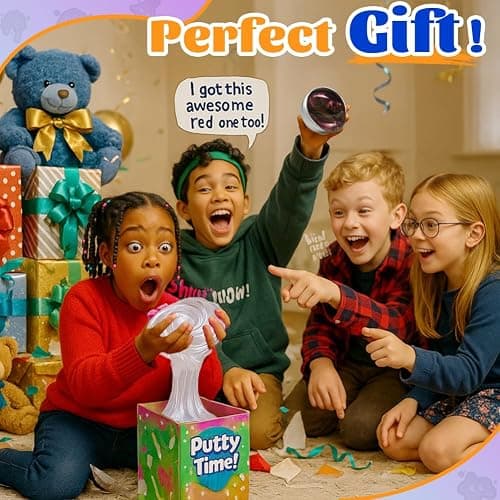 WATERELF Putty for Kids, Fidget Stress Relief Play Putty for Boys Girls Adults, Non-Sticky Therapy Toys - 3.11 Inch 3.2 Oz - CP001-Crystal thumbnail 2