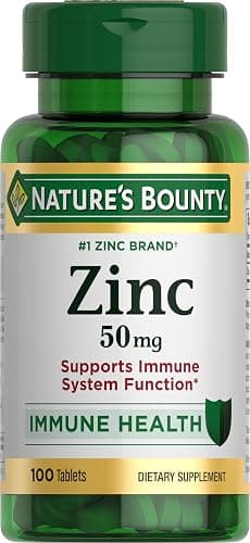 Nature’s Bounty Zinc 50mg | Immune System, Skin, & Antioxidant Health Support | Contributes to DNA Formation | Vegetarian, Non-GMO, Gluten Free | 100 Caplets, 1 Serving Per Day for Daily Health - Image 1