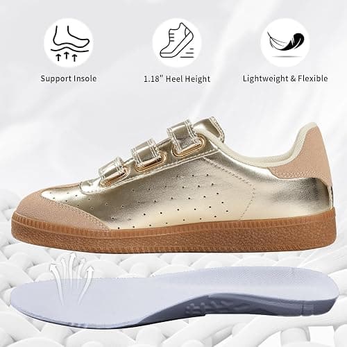 CYNLLIO Sneakers for Women Fashion Cute Tennis Shoes 2026 Leather Suede Non-Slip Walking Shoes Casual Lightweight Comfortable thumbnail 6