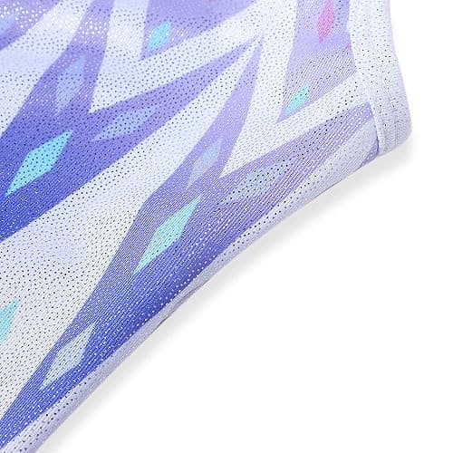 HOZIY Leotards for Girls Gymnastics Kids Children Biketard Snowflake Ribbon Blue Purple Hot Pink Sparkle thumbnail 3