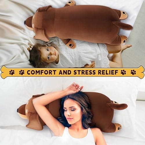 30'' Giant Dachshund Dog Plush Stuffed Animal- Weiner Dog Plush Pillow Plushies, Large Sleeping Dachshund Plush Toy, Cute Hugging Weiner Dog Stuffed Animal, Birthday Gifts for Kids Girls Boys thumbnail 8