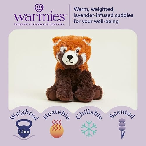 warmies Microwavable & Weighted Stuffed Animals, Red Panda - Heated Stuffed Animal Plushie for Warmth & Comfort - Cute Soft Plush Toys for Adults & Children (Boys, Girls, Babies & Toddlers) thumbnail 2