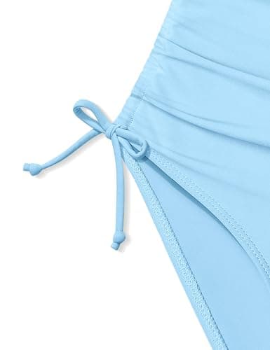 Doumlop Girls One Piece Swimsuits Color Block Girls Swimsuit V Neck Girls Bathing Suit Drawstring Girls' Swimwear 9-16 Years thumbnail 7