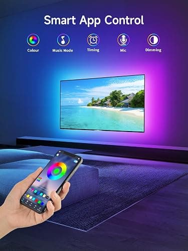 KANTUTOE LED Lights for TV, 16.4ft TV LED Backlight for 45-75in, RGB TV Backlight Behind Strip with Music Sync, Bluetooth APP and Remote Control Strip Lights USB Powered for Bedroom, Gaming thumbnail 2