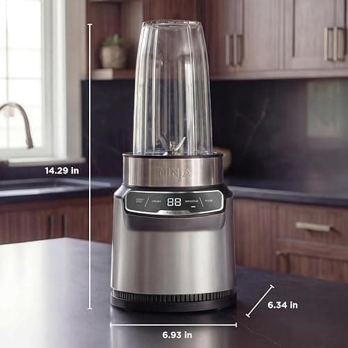 Ninja Nutri-Blender Pro with Auto-iQ | For Smoothies, Shakes, Frozen Drinks, Salsa, Dips | (2) 24-oz. To-Go Cups & Spout Lids | 1100-Peak-Watt | Silver | BN401 thumbnail 3