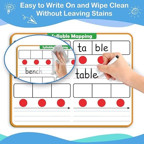 Aizweb Phonemic Awareness Dry Erase Board,9" x 12" Syllable Small Whiteboard,Speech Therapy Material Phonics Games, Letter Sound,Science Reading Manipulative,Preschool Kindergarten Classroom Must Have thumbnail 7