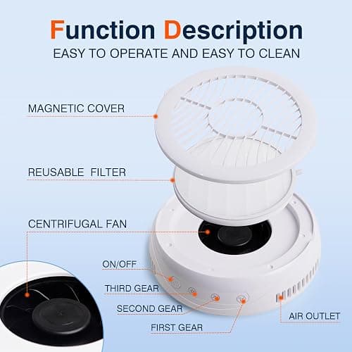 Goodoo Nail Dust Collector, Compact Nail Dust Collector for Beginner with Reusable Filter for Acrylic Nail Polishing Manicure Dust Collector Nail Tech Salon Home thumbnail 5