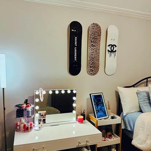 BDTrims 3 Pack Designer-Influenced Pop Art Skateboard Deck Set, Black White and Leopard Print, Premium 7-Ply Maple, Wall Decor, Customization Available thumbnail 7