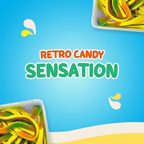 Sweetzone Yellow Bellies Giant Snake Sweets, Halal Gummy Sweets, Bulk Candy Tub, Retro Chewy Gummy Wine Gums, Sweet Box for Sharing, 805g, Fun Bulk Candy for Parties, Events, and Sweet Enthusiasts thumbnail 3