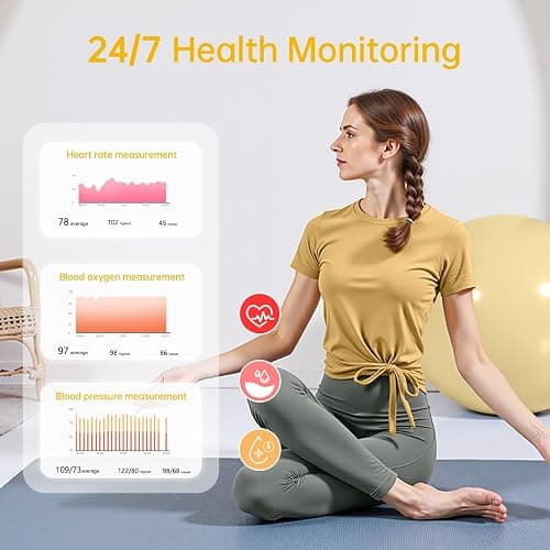UniJethro Smart Ring for Women & Men, Health Tracker Ring with Heart Rate, Blood Oxygen,Blood Pressure, IP68 Waterproof Fitness Ring, Sleep Tracker for iPhone and Android, No APP Fee (Gold, 6#) thumbnail 6