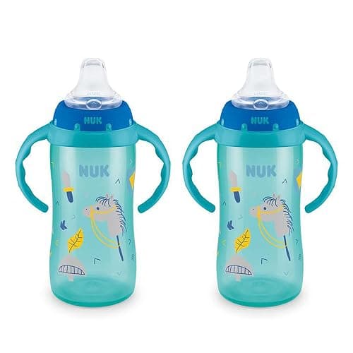 NUK Learner Cup, 10 oz, 2 Pack, 8+ Months﻿ – BPA Free, Spill Proof Sippy Cup - Image 1