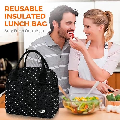 Moyad Lunch Bags for Women, 10L Reusable Insulated Lunch Bags Cooler Lunch Box for Women Work Travel Picnic Camping Outdoor, Polka Dot thumbnail 2