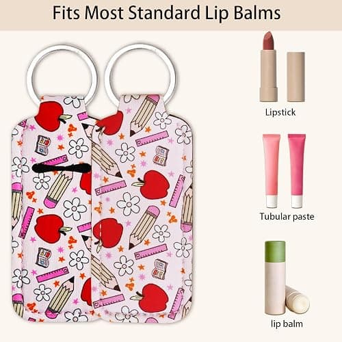 Haevola Cute Chapstick Holder Keychain for Women – Lip Balm & Lip Gloss Holder Keychain Accessories Gift, Purse Charm Clip thumbnail 2