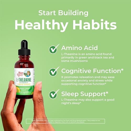 MaryRuth's L Theanine 200mg Liquid Drops for Adults & Kids, 30 Servings | Mood Support, Focus Supplement, Natural Sleep Support, Vegan, Non-GMO thumbnail 5
