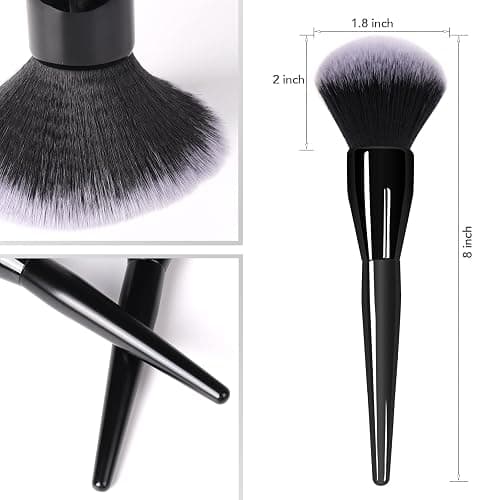 Large Powder Brush: Luxurious Foundation Brush, Professional Makeup Brush For Blending Liquid, Cream and Flawless Powder, Buffing, Blending, Vegan Makeup Tool With Cruelty-Free Bristles thumbnail 8