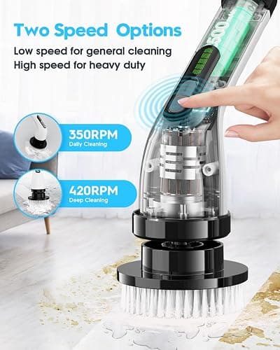 Highyes Electric Spin Scrubber for Cleaning Bathroom: Cordless Power Shower Scrubber - Electric Cleaning Brush for Tile Tub thumbnail 4