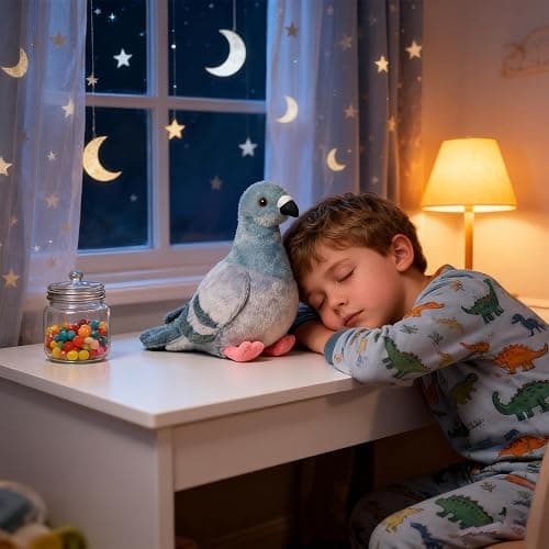 Realistic Pigeon Plush Stuffed Animal, Soft Cute Peace Bird Decor Toy for Kids Boys Girls Men Women Student Home Classroom Birthday Bedroom Nursery Playroom thumbnail 5