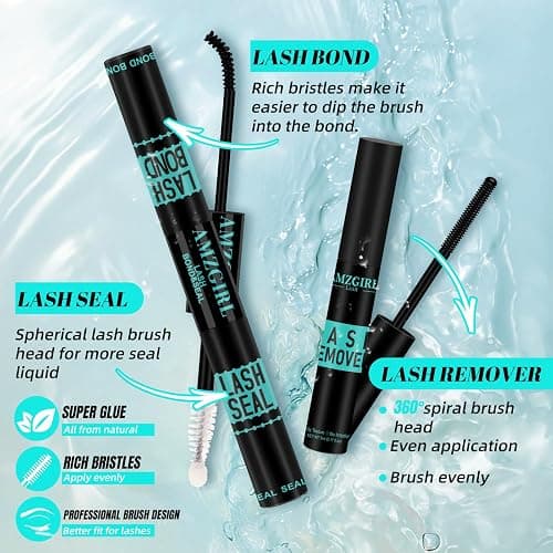 Lash Clusters Kit 320Pcs,50D Eyelash Extension Kit,Lash Bond and Seal Waterproof,Lash Remover for Individual Cluster Lashes Kit,Lash Applicator Tool for DIY Lash Extension Kit(D-Mix9-16mm Kit) thumbnail 7