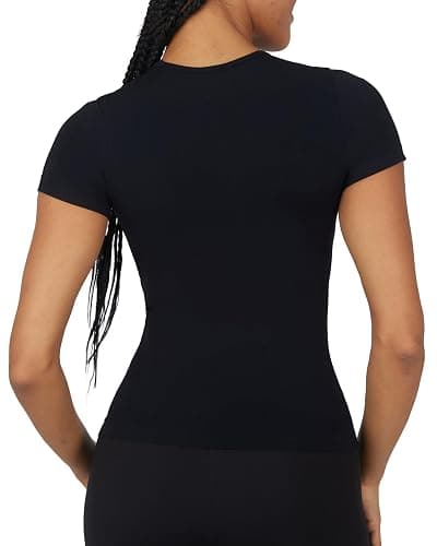 Yogalicious Basic Short Sleeve T-Shirt 2 Pack Soft Slim Fit Gym Shirt for Women thumbnail 3