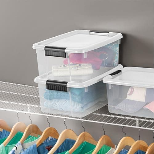 Sterilite 6-Pack Ultra Latching Box, Storage Bins with Lids, Clear Plastic, 18 Quart - Heavy-Duty Organizing Containers for Closet, Bathroom, and Office thumbnail 5