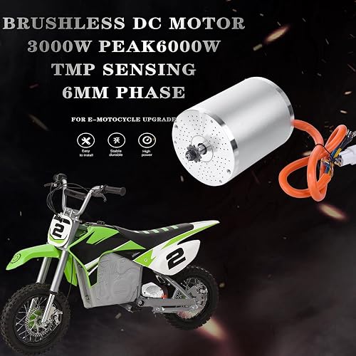 Kunray 72V 3000W Electric Brushless DC Motor for Electric Scooter 6700RPM | High Speed Motor with Temperature Sensor, for Go Kart, Dirt Bike, Light ATV Upgrade DIY,Motor Without Foot Bracket thumbnail 5