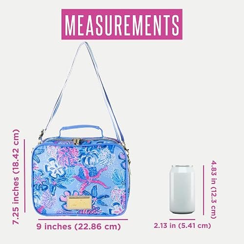 Lilly Pulitzer Insulated Lunch Box for Women, Cute Lunch Cooler Bag with Adjustable/Removable Shoulder Strap, Bahamas Beachcomer thumbnail 2