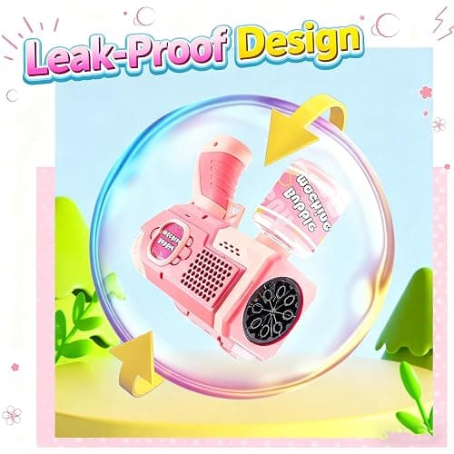 EagleStone 2 Pack Bubble Gun Machine for Kids, Automatic Light Up Bubble Blower with 4 Bottles 10 Bags Refill Solution, Bubble Guns Blaster for Toddlers, Outdoor Toys Gifts, Wedding Easter Party Favor thumbnail 6